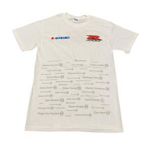 Men’s Suzuki GSXR Tee Shirt Top Motor Cycle Sport Bike Y2K Small S White Used